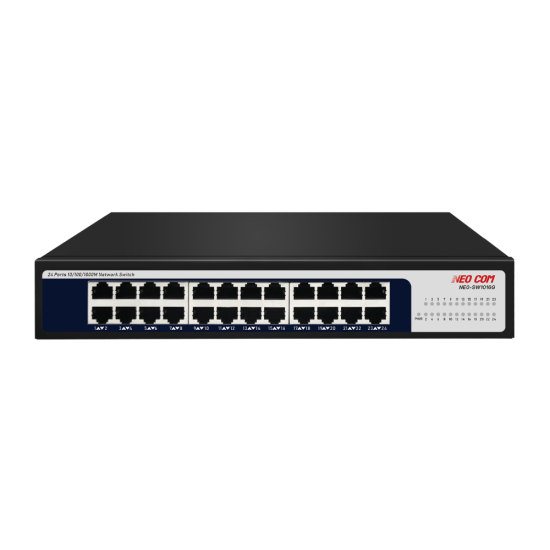NEO COM NEO-2024P2G2F 24-Port 10/100/1000Mbps PoE Unmanaged Ethernet Switch