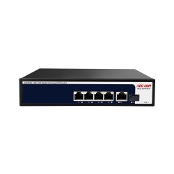 NEO COM NEO-204P1G1F 4-Port 10/100/1000Mbps PoE Unmanaged Ethernet Switch with 1 Gigabit RJ45 & 1 SFP Uplink