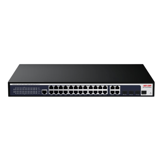 NEO COM NEO-8024PGM4C 24-Port Gigabit PoE L2+ Managed Switch with 4 SFP/RJ45 Uplink